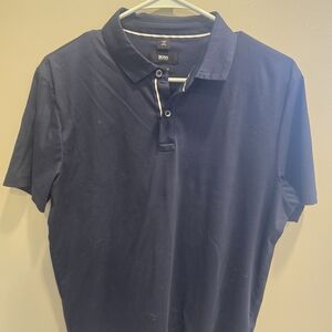 BOSS Navy Blue Short-Sleeve Polo